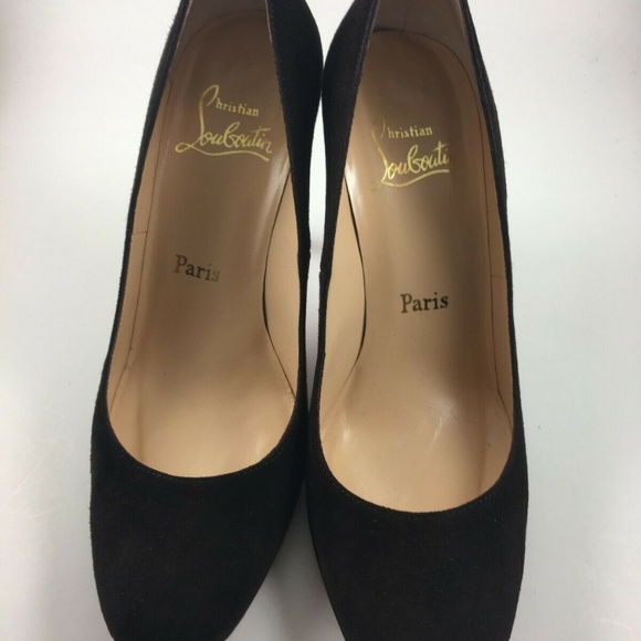 Christian Louboutin Simple Brown suede Pump 37.5 - Picture 4 of 8